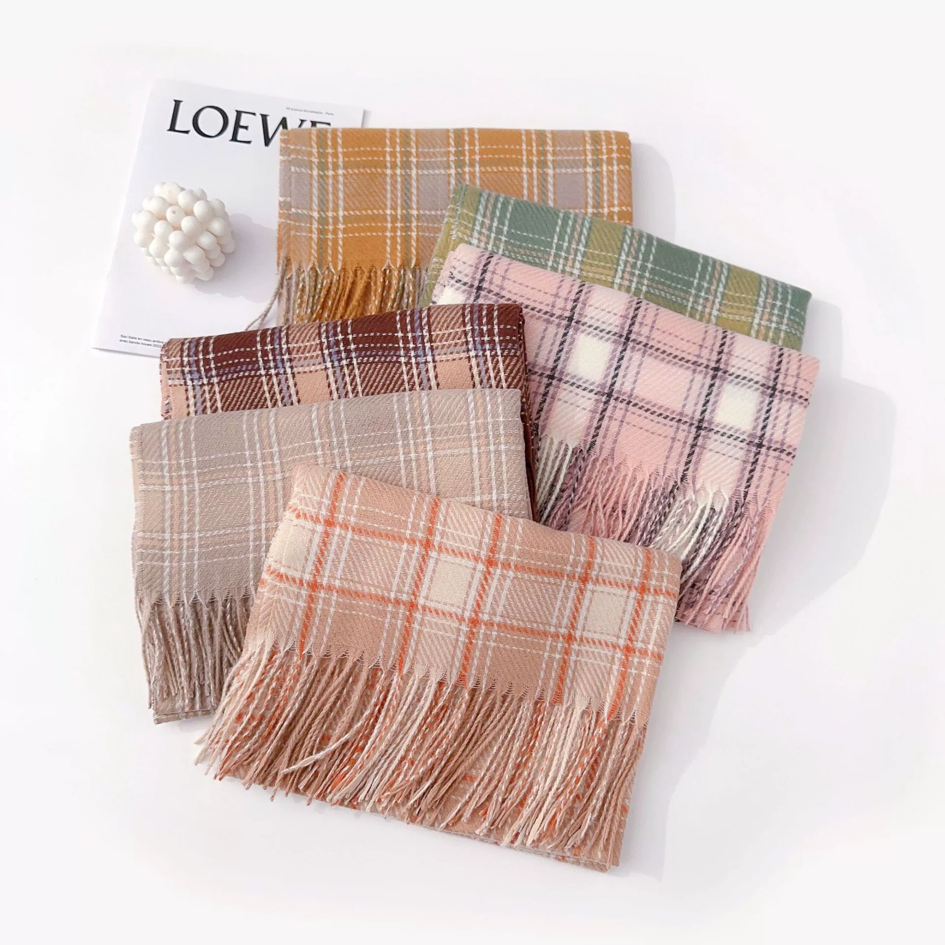 Fleece Plaid Fringe Scarf view 4