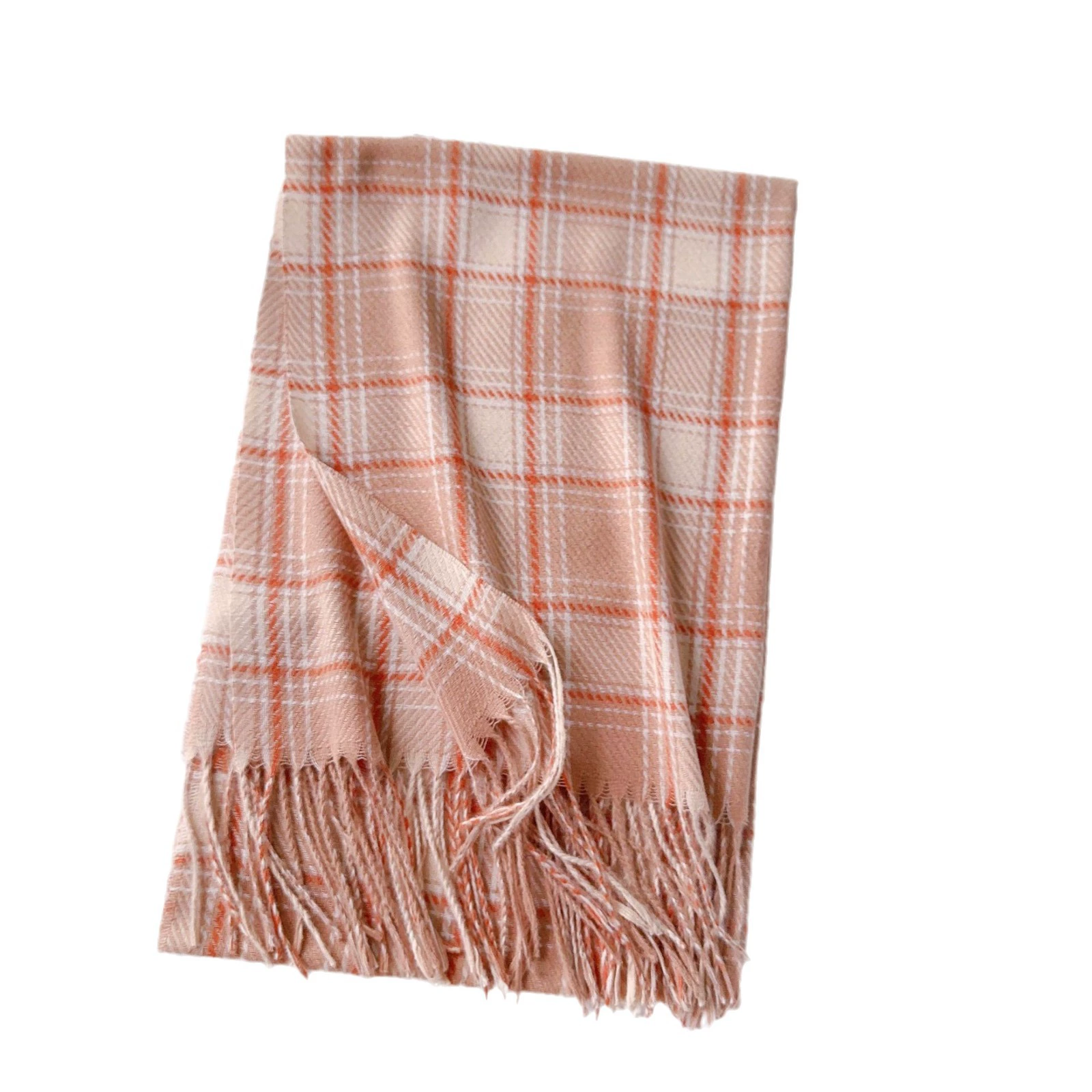 Fleece Plaid Fringe Scarf view 5