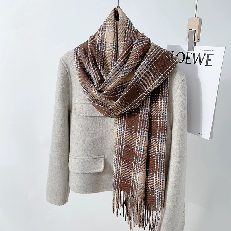 Fleece Plaid Fringe Scarf view 7