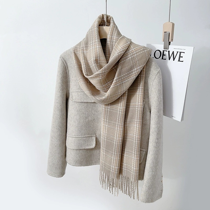 Fleece Plaid Fringe Scarf view 9