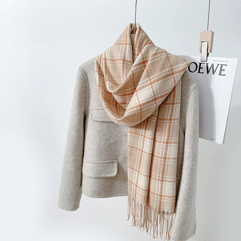 Fleece Plaid Fringe Scarf view 11