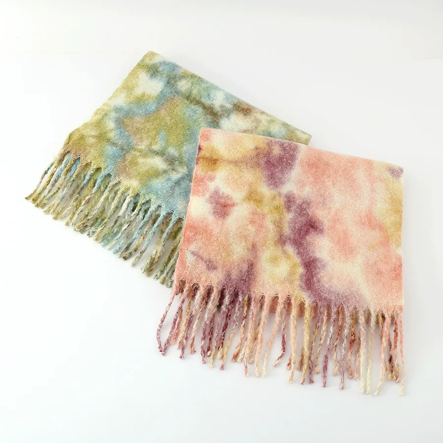 Polyester Mohair Gradient Scarf