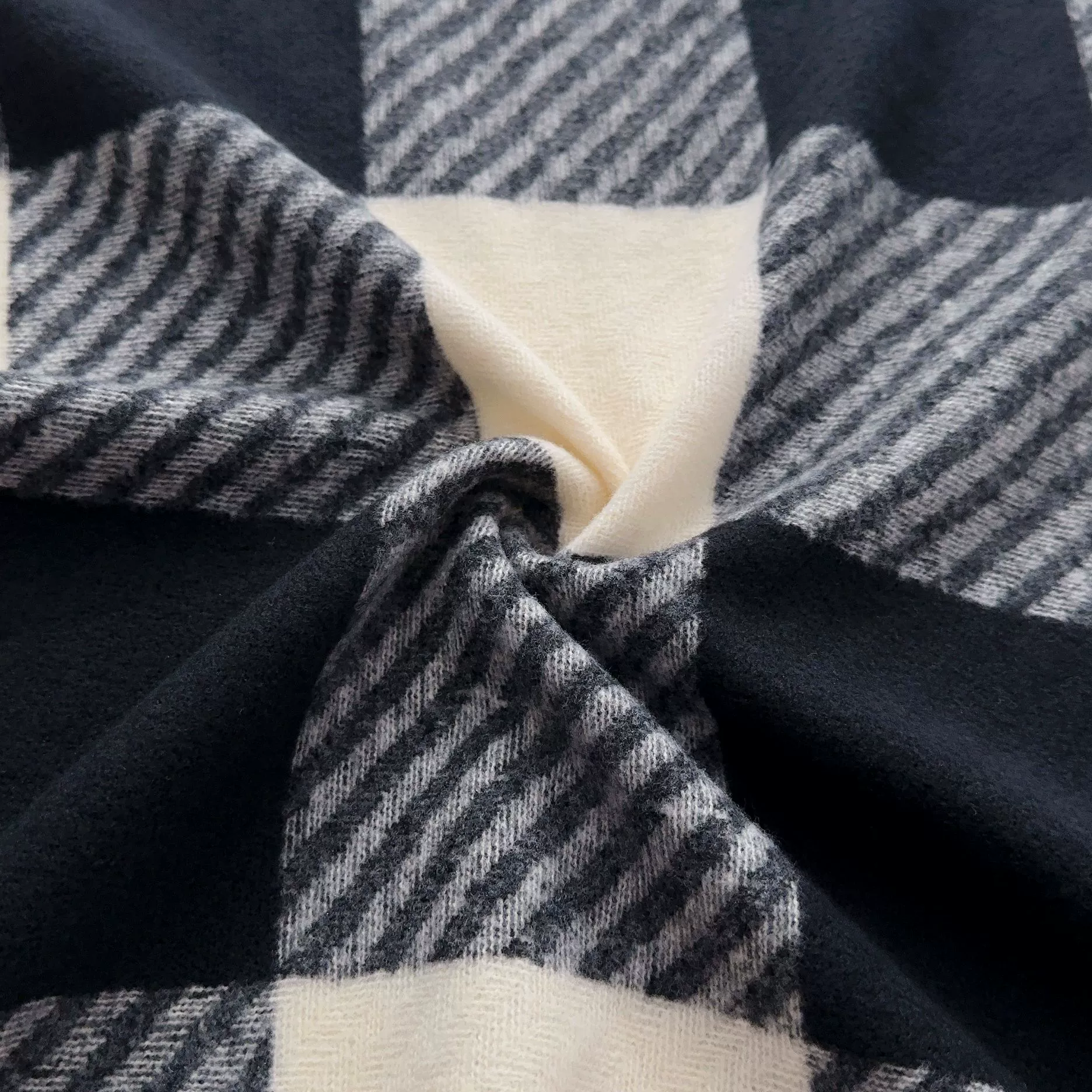Fleece Plaid Fringe Scarf view 4
