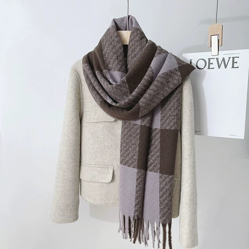 Fleece Plaid Fringe Scarf view 6