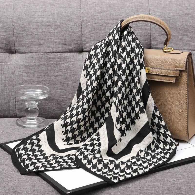 Herringbone Cotton Linen Square Scarf view 7
