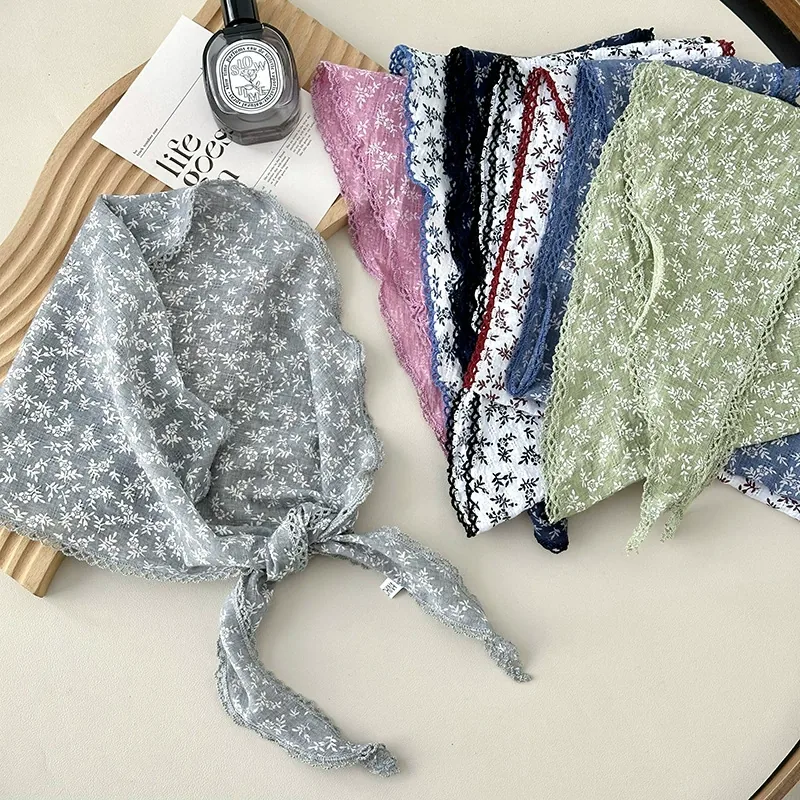 Cotton Linen Triangle Scarf view 2