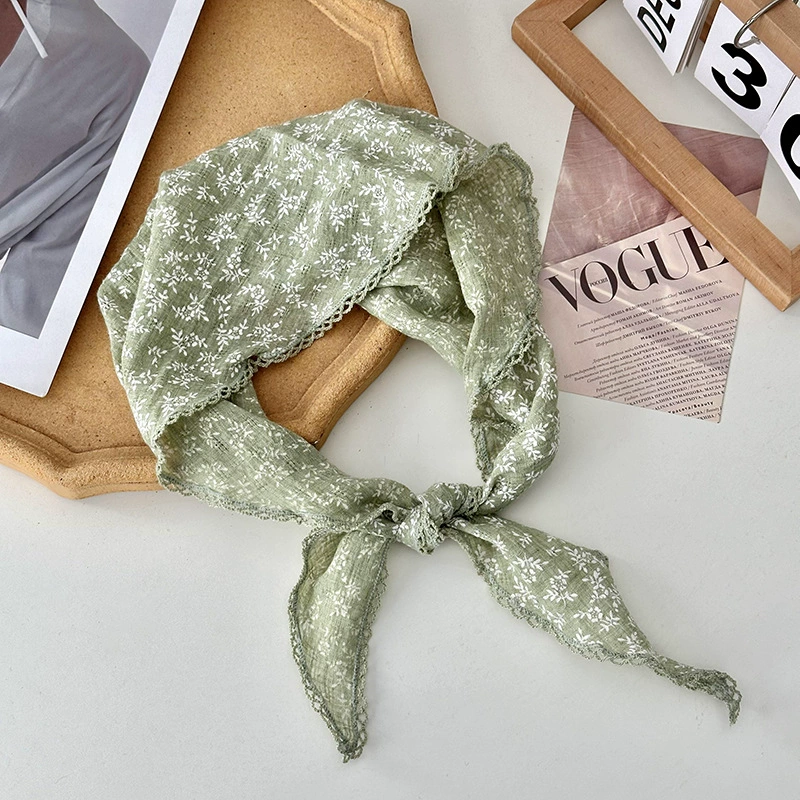 Cotton Linen Triangle Scarf view 7