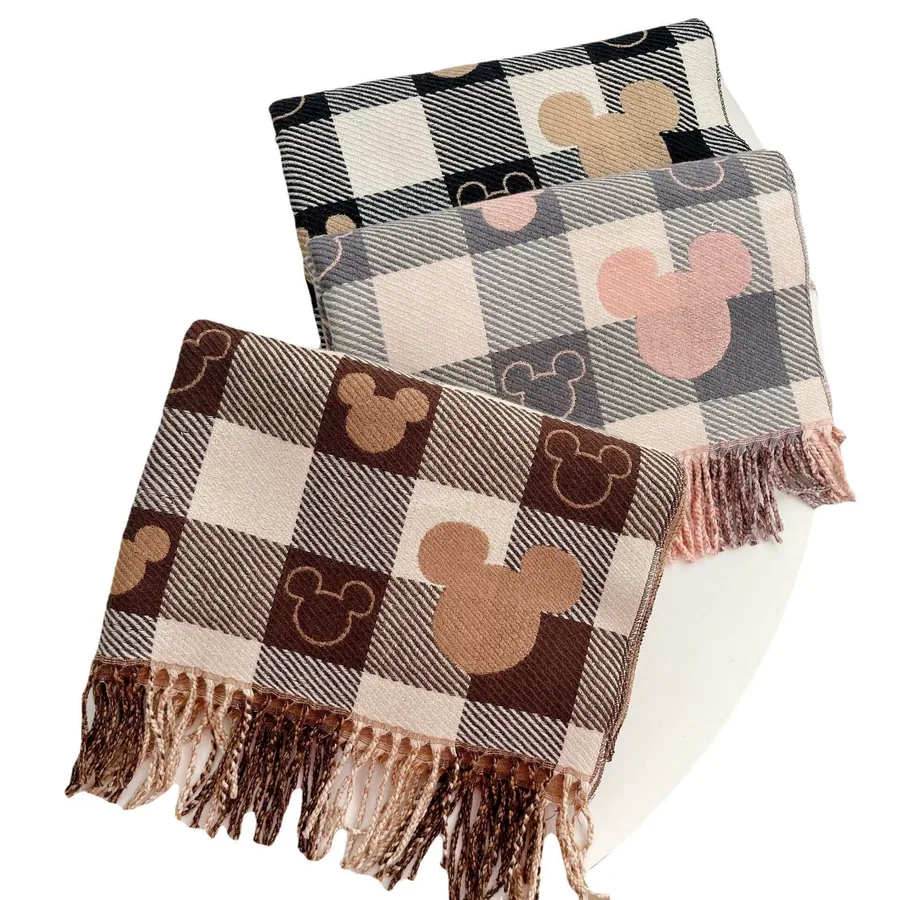 Heart Plaid Faux Cashmere Scarf for Women view 5