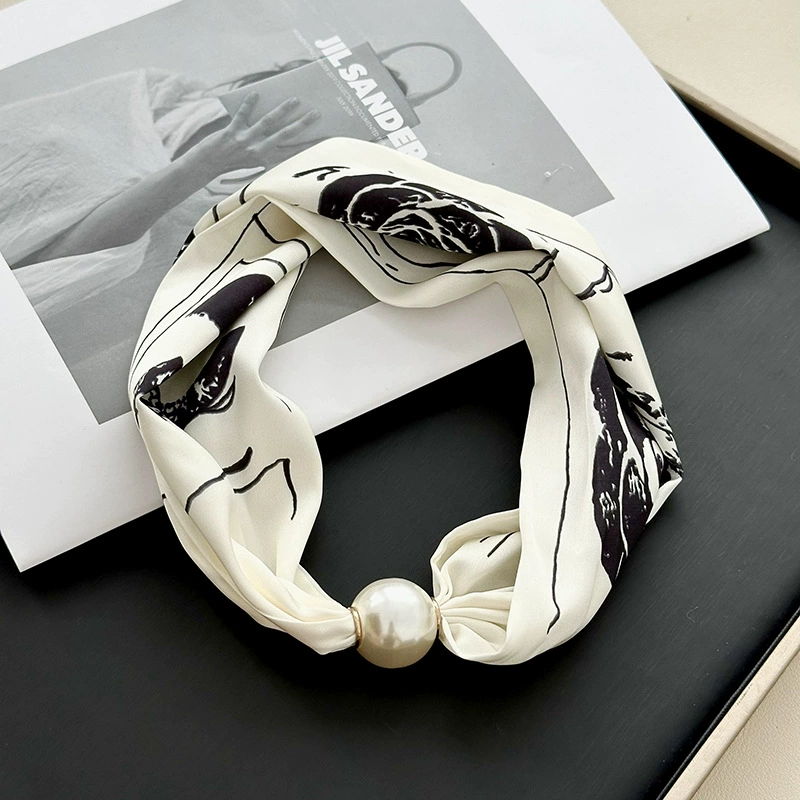 Magnetic Clasp Pearl Necklace Scarf view 9