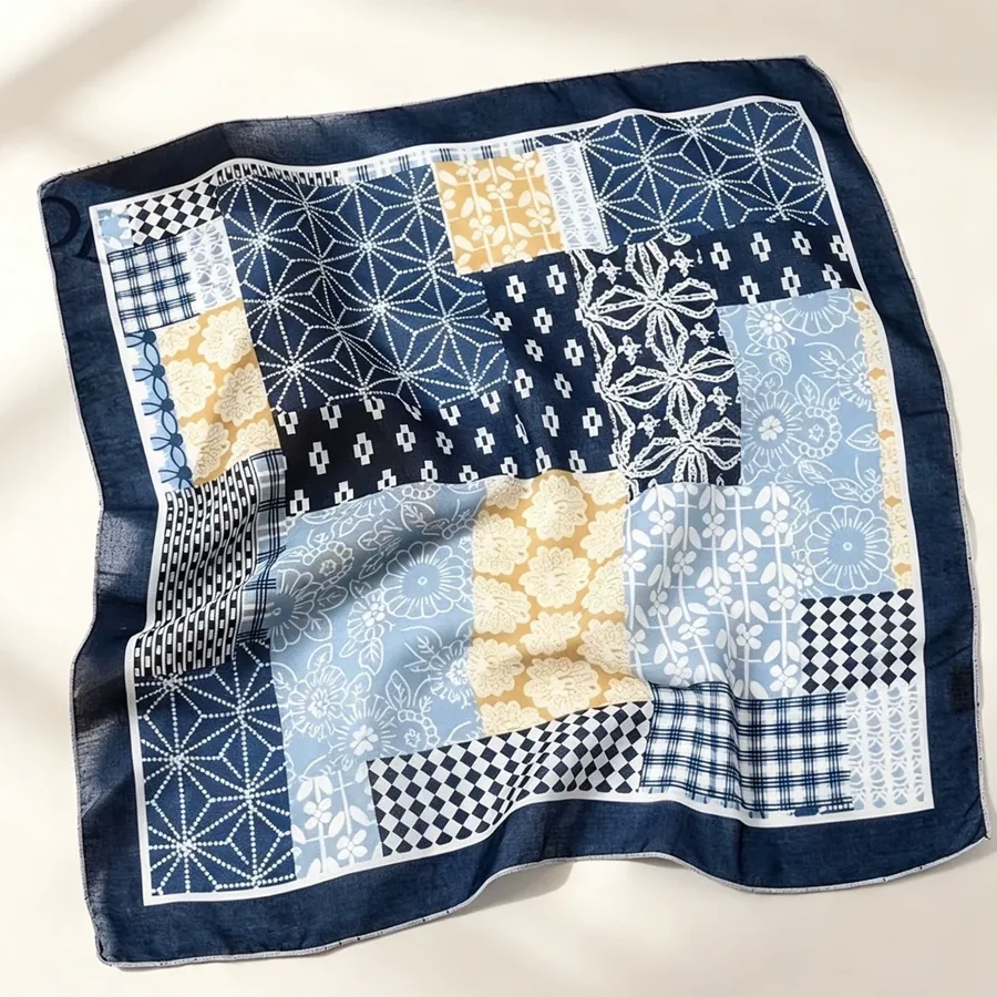 Paisley Cotton Square Scarf for Hair
