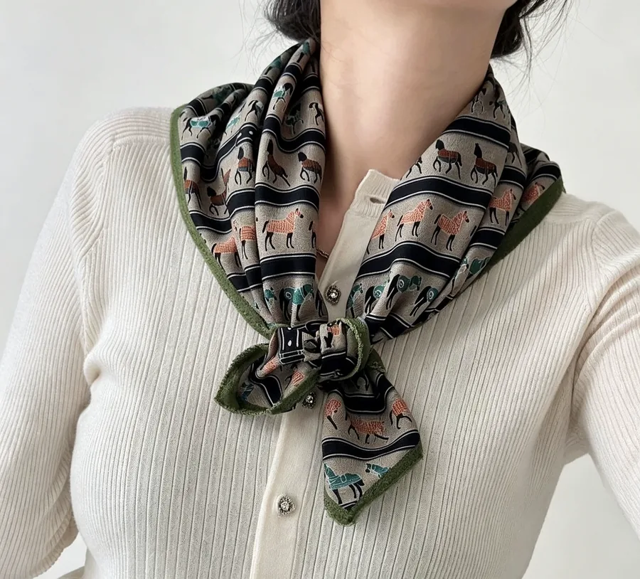 Paisley Cotton Square Scarf for Hair view 6