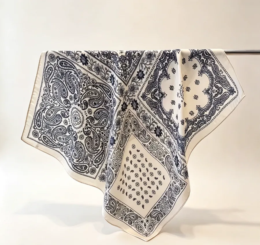 Paisley Cotton Square Scarf for Hair view 12