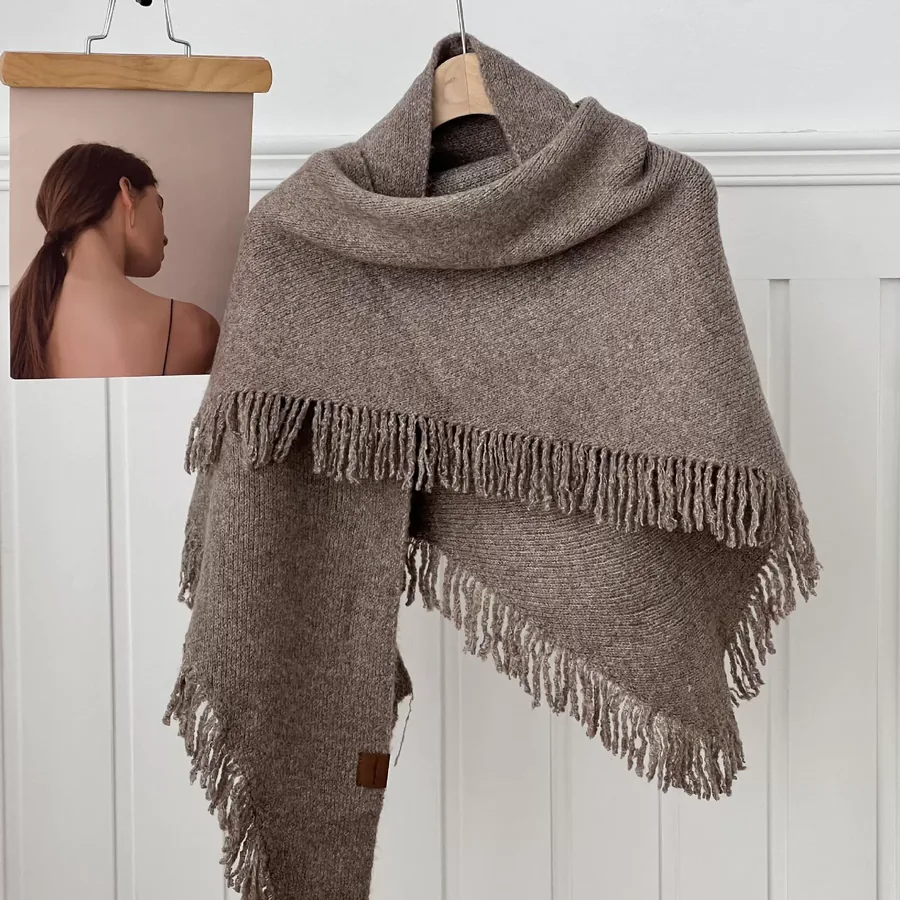 Wool Blend Fringe Shawl view 3