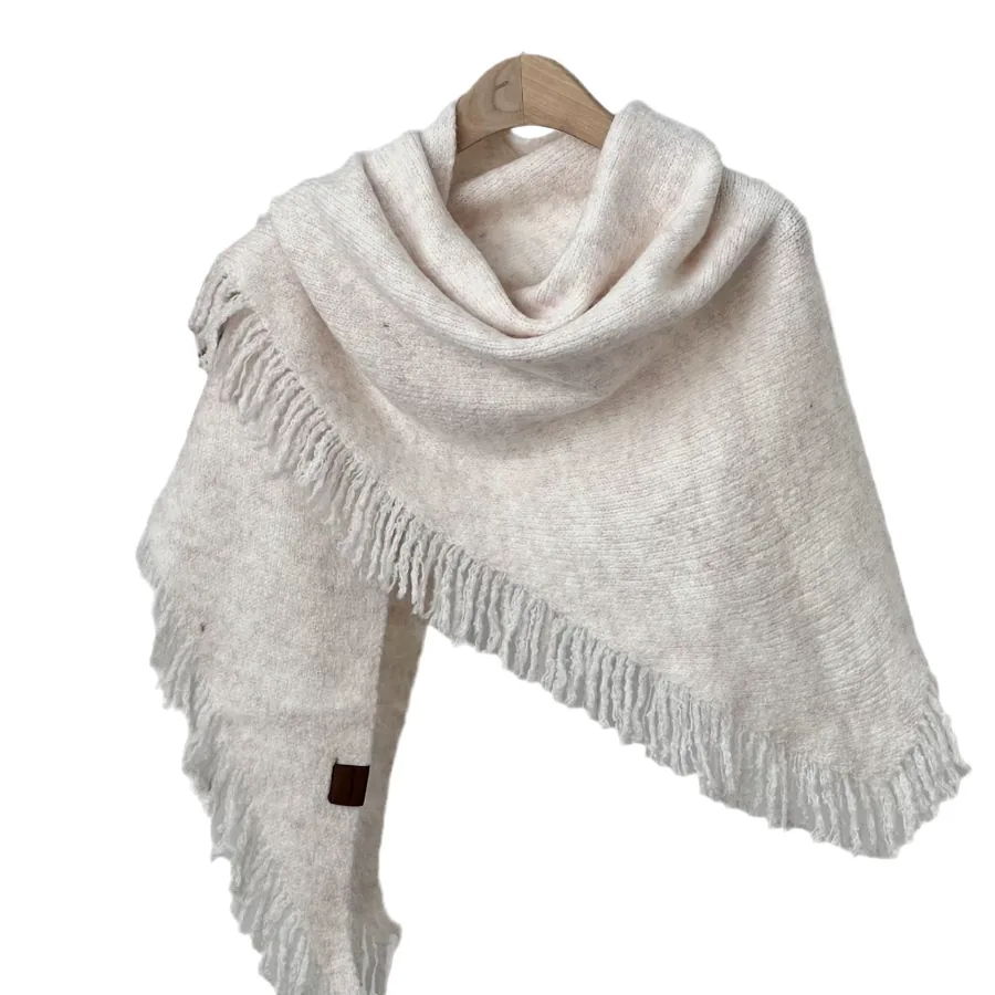 Wool Blend Fringe Shawl view 5