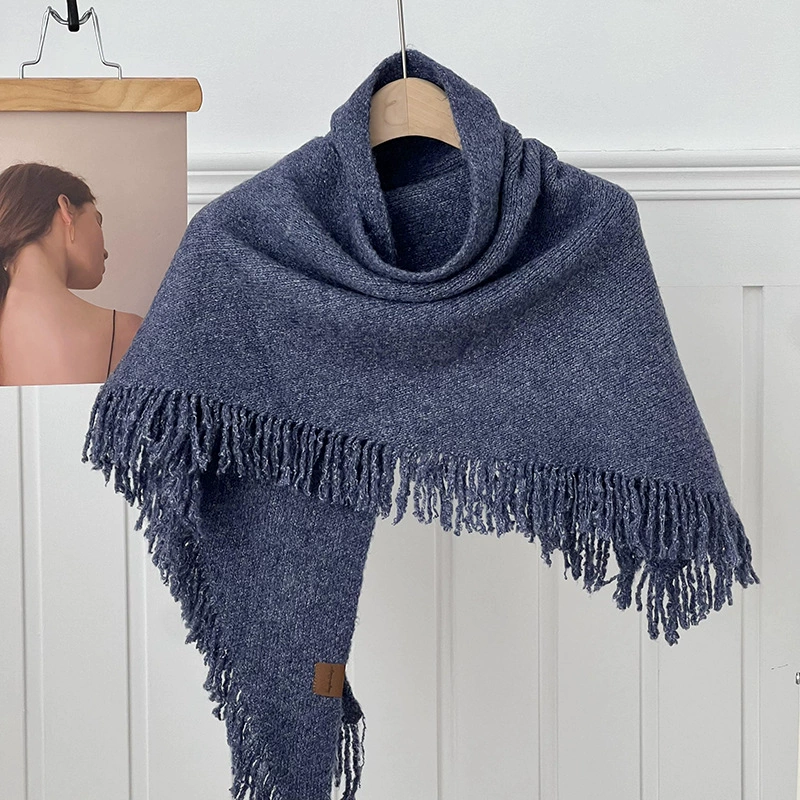 Wool Blend Fringe Shawl view 6