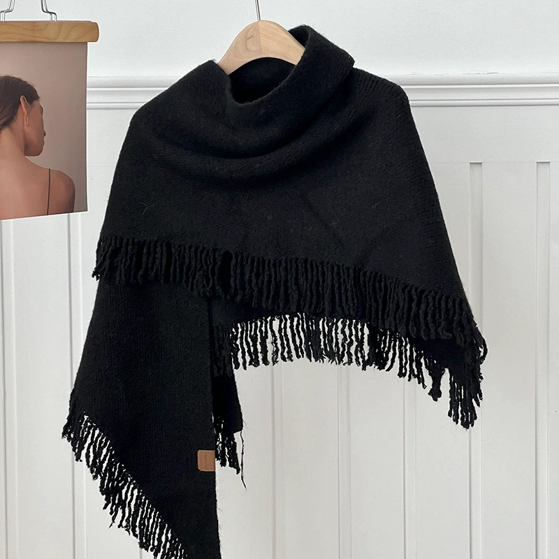 Wool Blend Fringe Shawl view 7