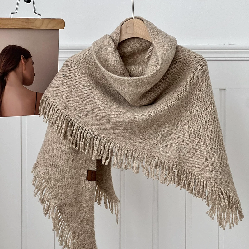 Wool Blend Fringe Shawl view 10