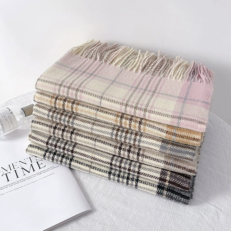 Fleece Plaid Fringe Scarf view 2