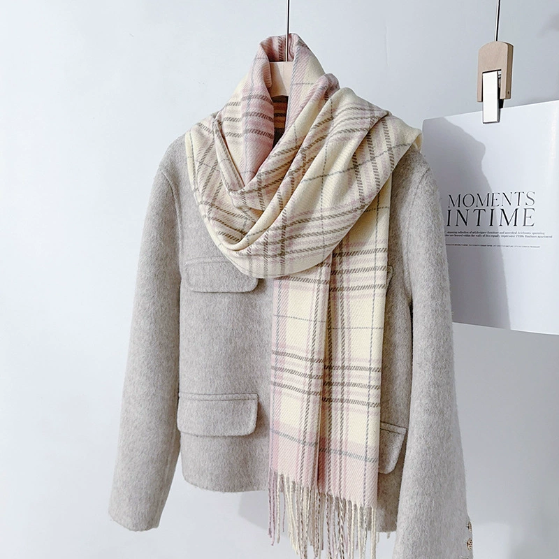 Fleece Plaid Fringe Scarf view 3