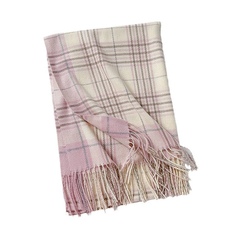 Fleece Plaid Fringe Scarf view 5