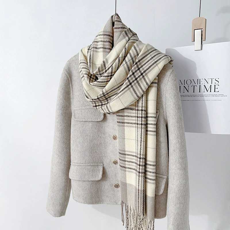 Fleece Plaid Fringe Scarf view 8
