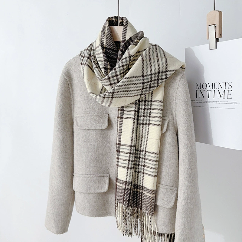 Fleece Plaid Fringe Scarf view 9