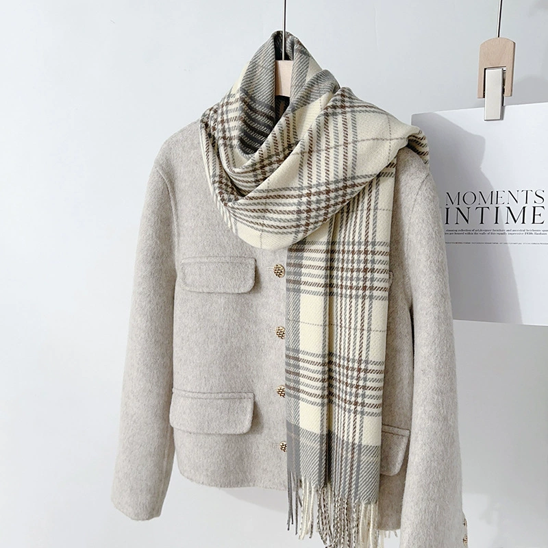 Fleece Plaid Fringe Scarf view 11
