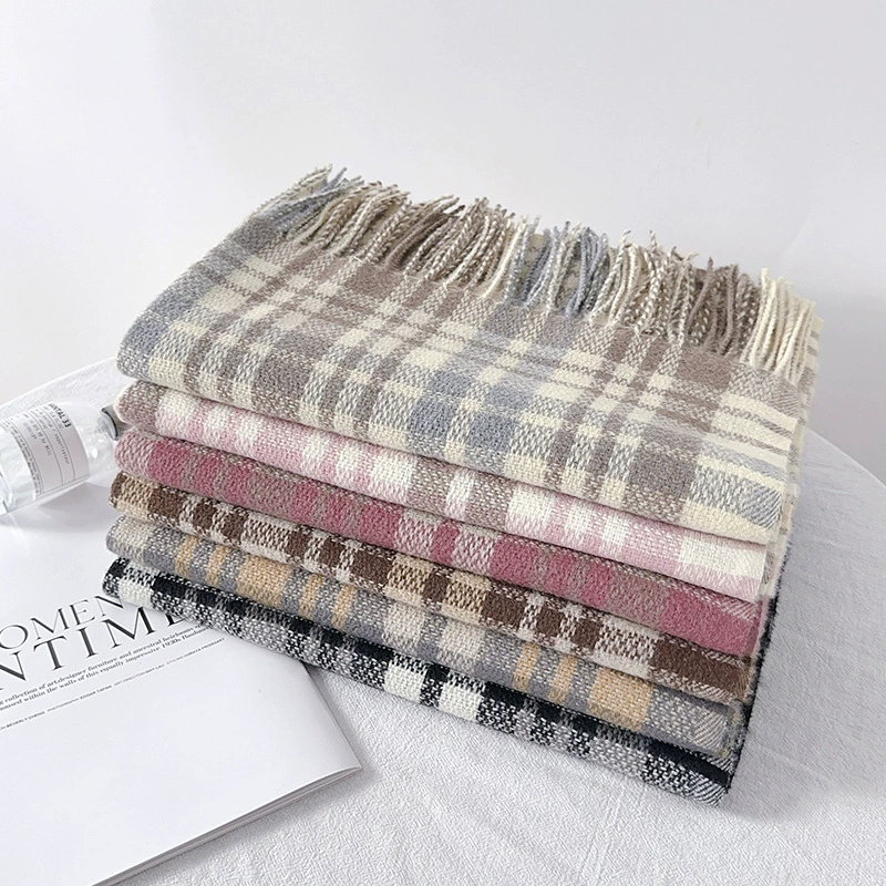 Fleece Plaid Fringe Scarf view 2