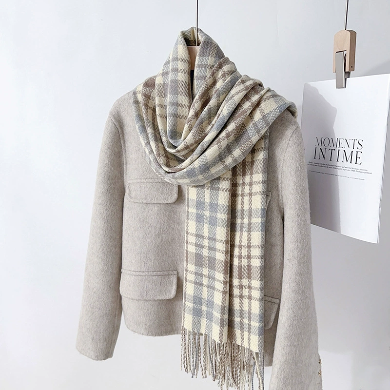 Fleece Plaid Fringe Scarf view 11