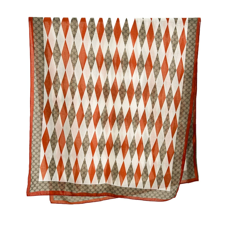 Cotton Feel Chain Print Scarf view 5