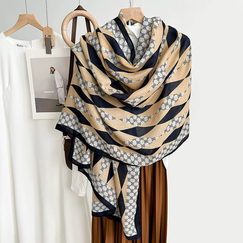 Cotton Feel Chain Print Scarf view 8