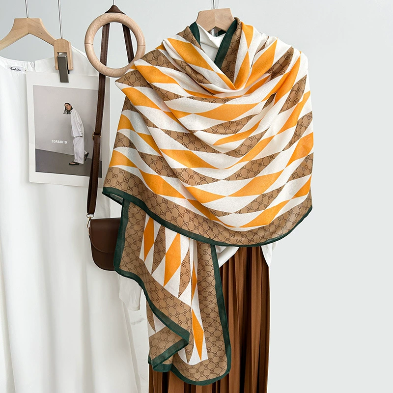 Cotton Feel Chain Print Scarf view 9