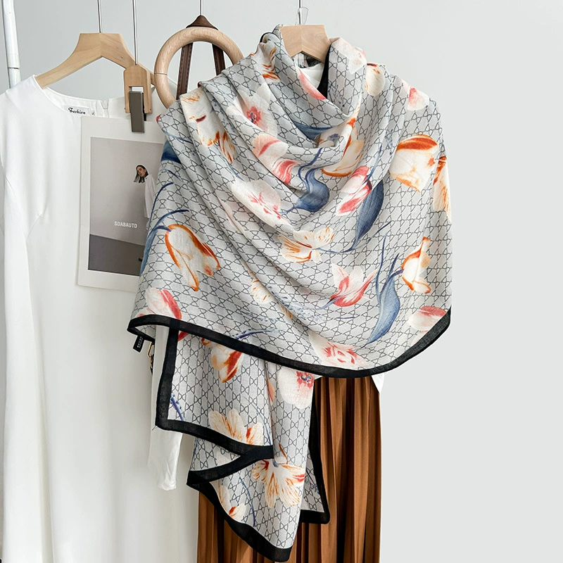 Cotton Feel Print Long Scarf view 2