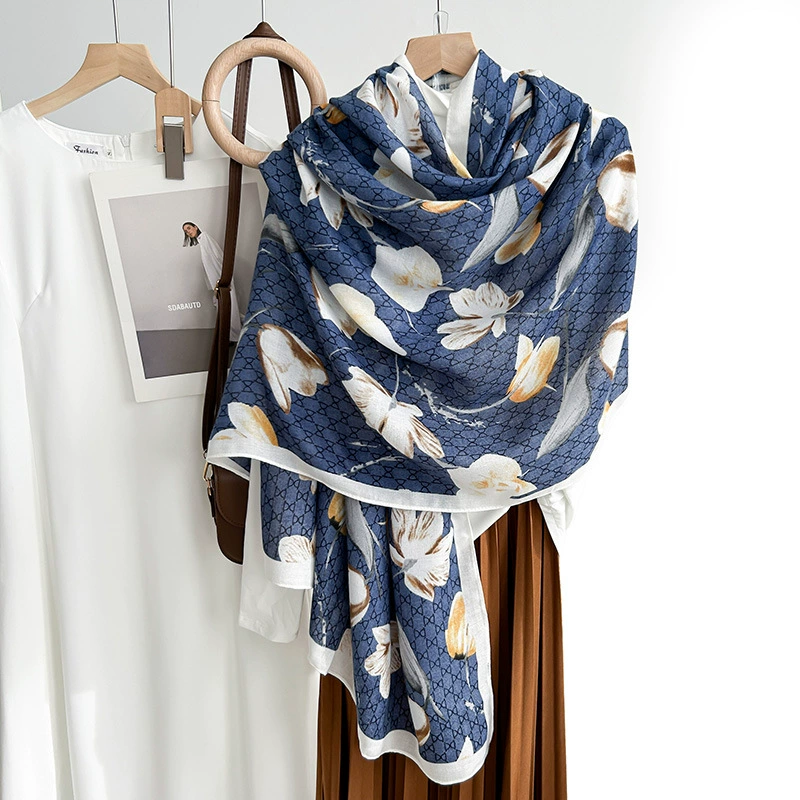 Cotton Feel Print Long Scarf view 4