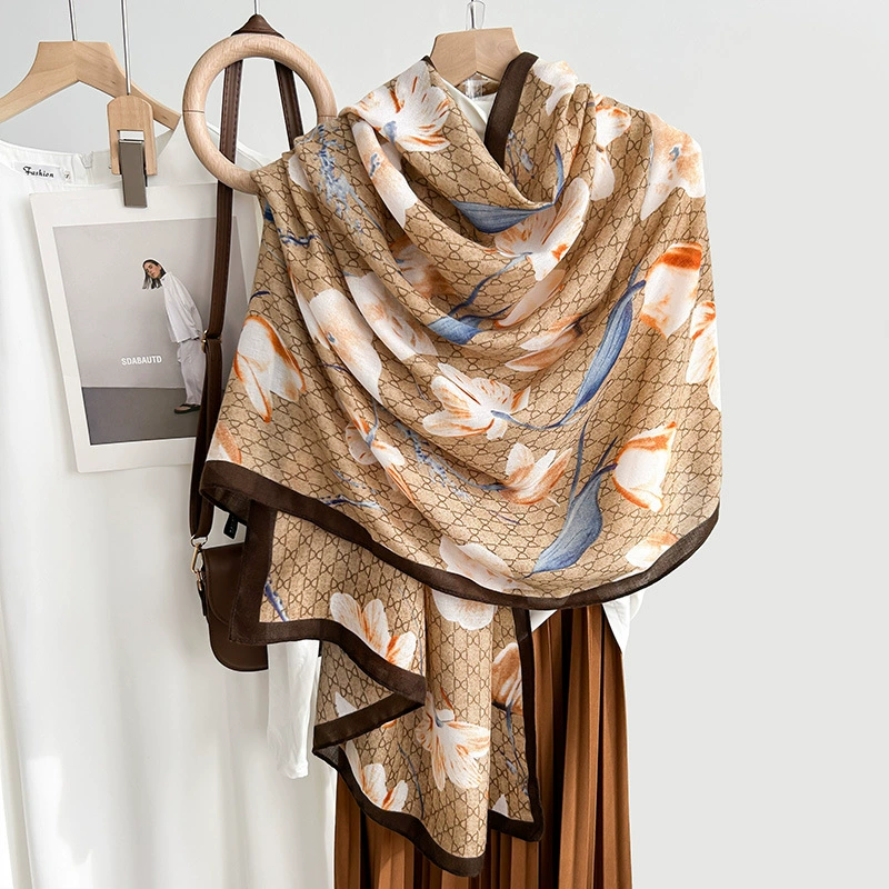 Cotton Feel Print Long Scarf view 8