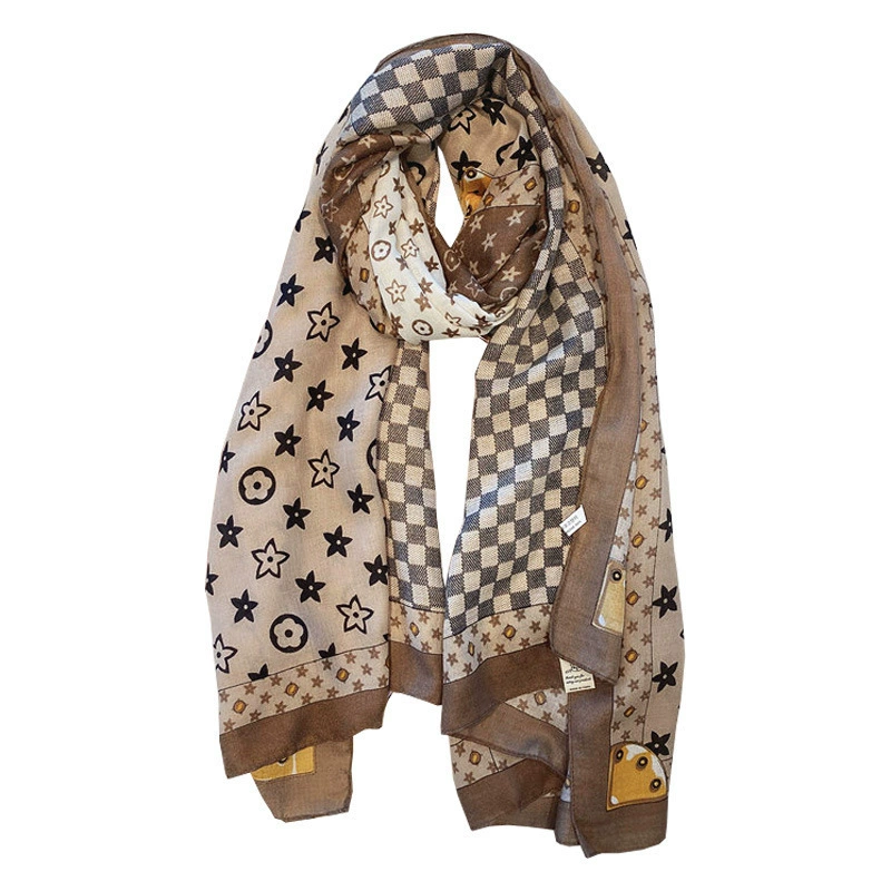 Plaid Faux Cashmere Scarf for Women view 5