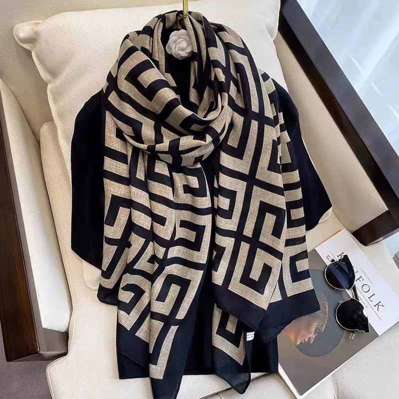 Plaid Faux Cashmere Scarf for Women view 7
