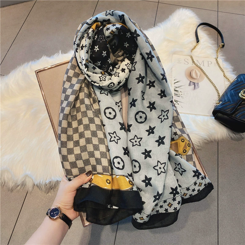 Plaid Faux Cashmere Scarf for Women view 8