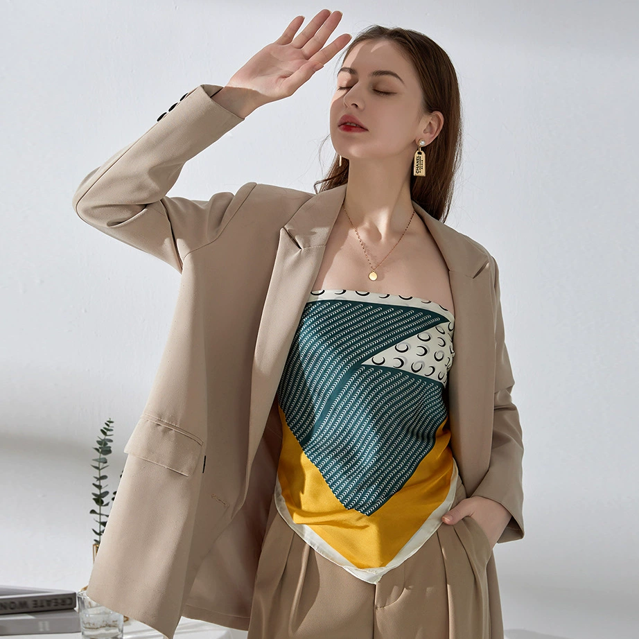 70cm Square Silk Scarf for Shirt Matching view 2