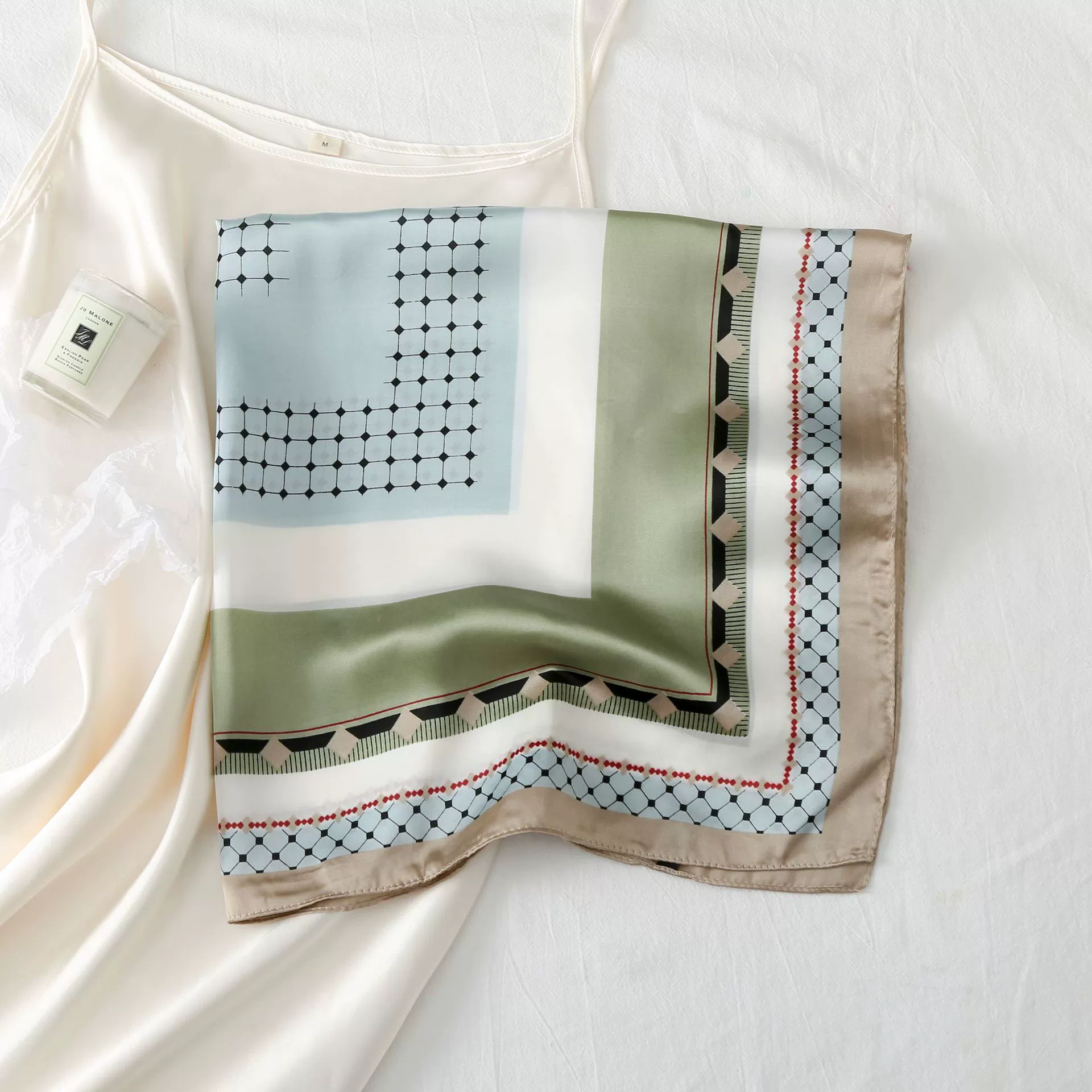 70cm Square Silk Scarf for Shirt Matching view 6