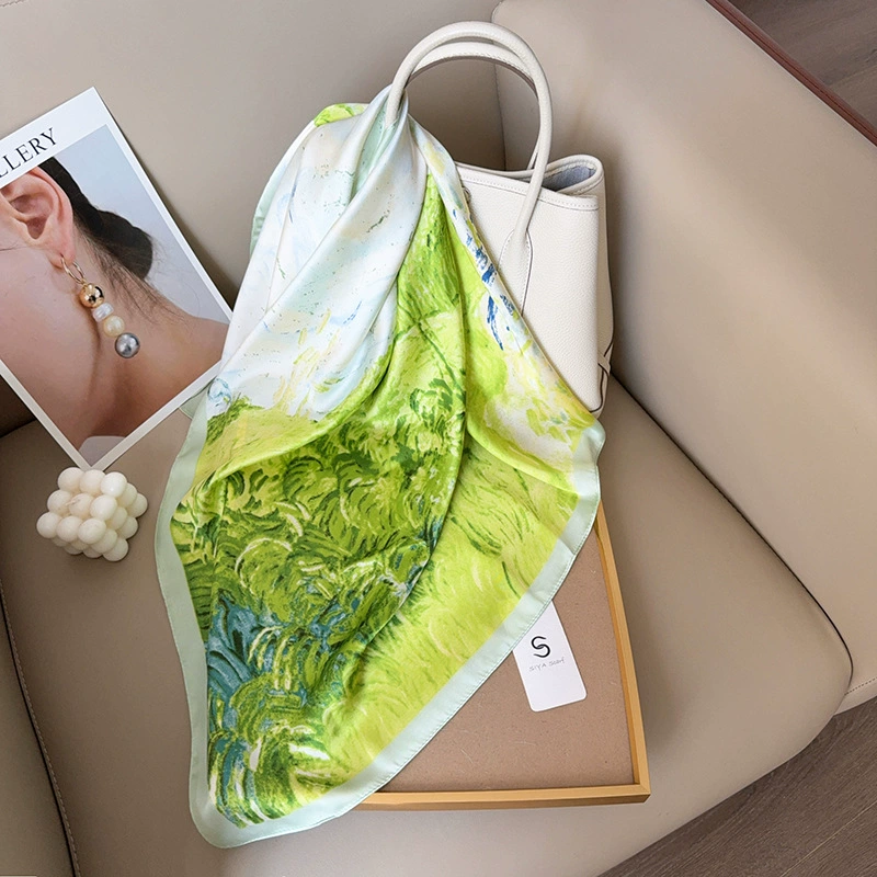 70cm Square Silk Scarf for Shirt Matching view 7