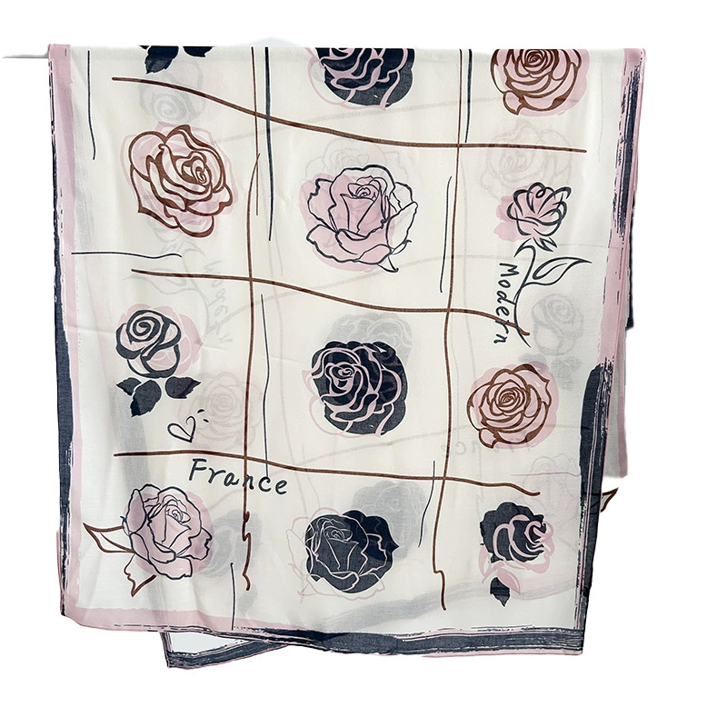 Foulard effet coton-lin à imprimé camélia view 5