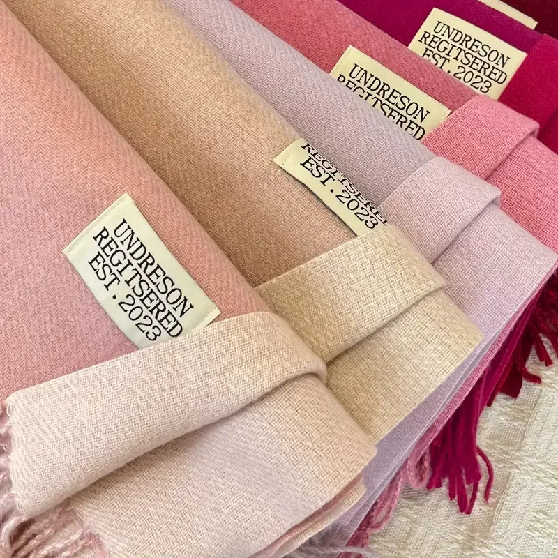 Color Block Faux Cashmere Scarf for Women view 6
