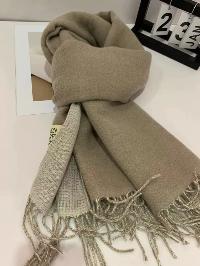 Color Block Faux Cashmere Scarf for Women view 8