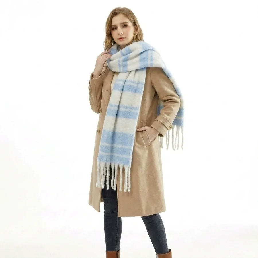 Polyester Soft Scarf with Fringe