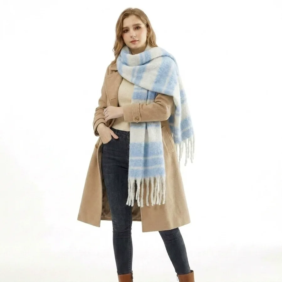 Polyester Soft Scarf with Fringe view 2
