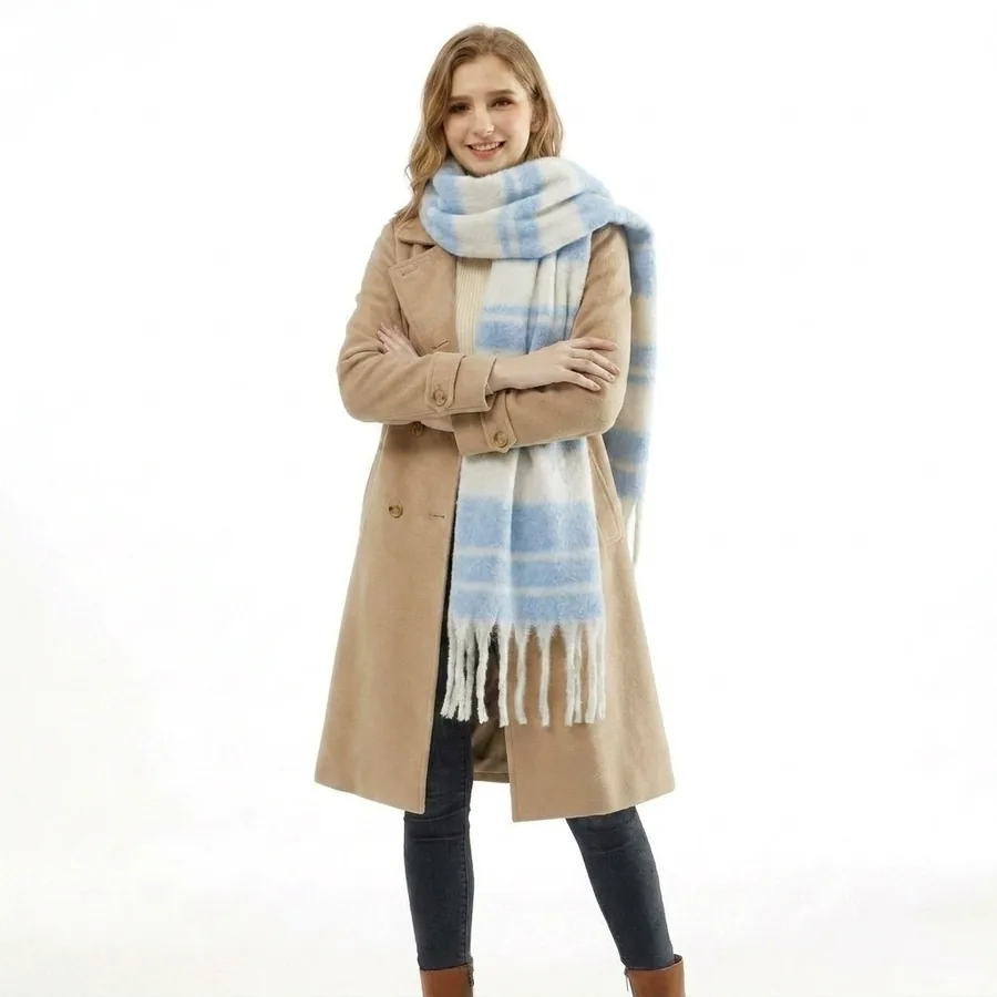 Polyester Soft Scarf with Fringe view 3