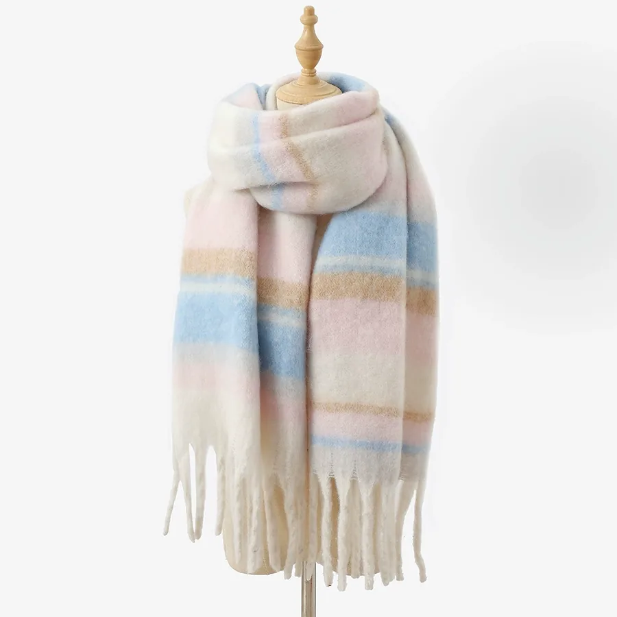 Polyester Soft Scarf with Fringe view 6