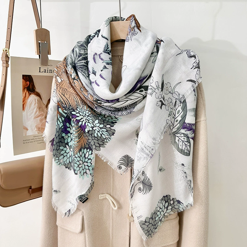 Printed Silk Scarf for Air Conditioning