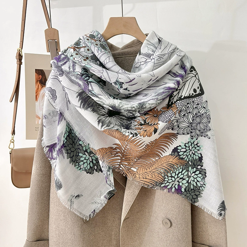Printed Silk Scarf for Air Conditioning view 3